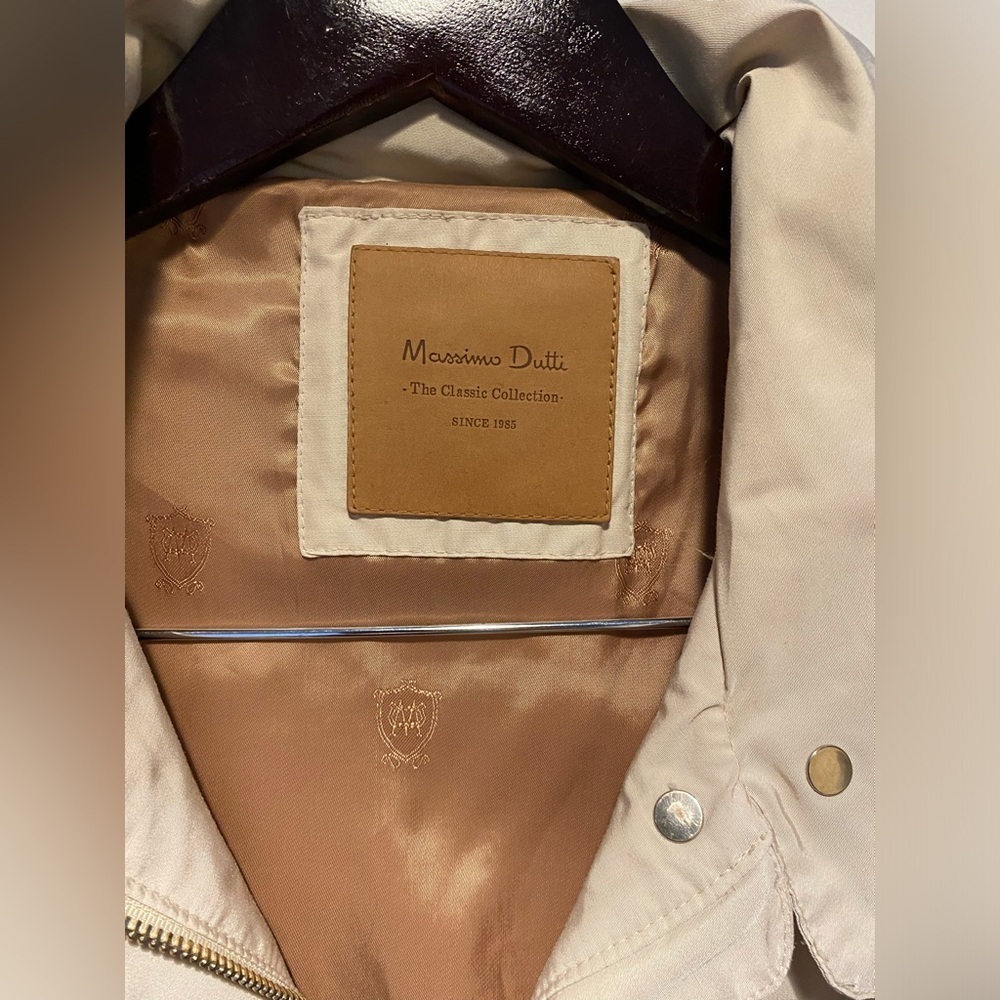 Massimo Dutti Short Beige Utility Jacket Coat Large Size 10 perfect - Picture 3 of 9